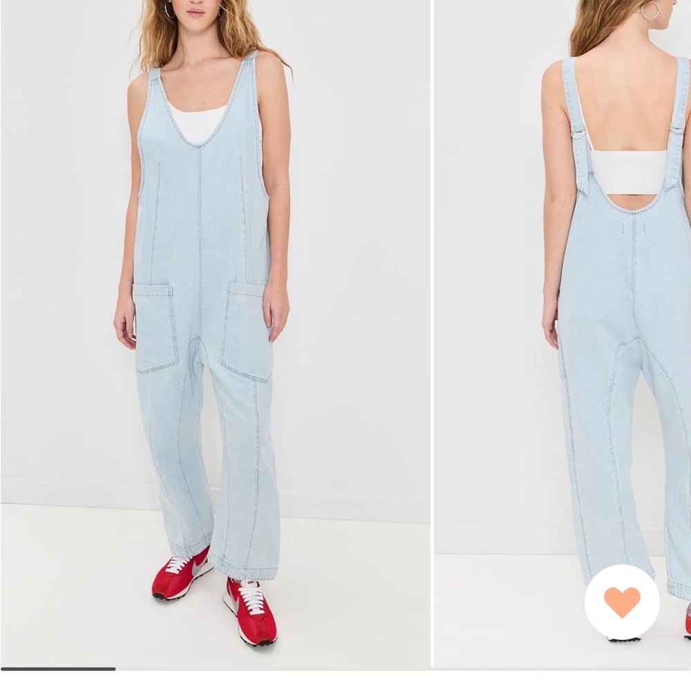 Free People High Roller Denim Overalls - Whimsy